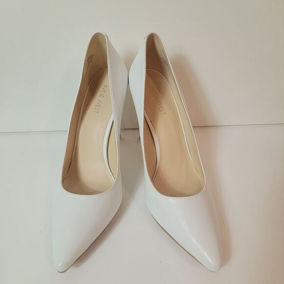 Nine West White Tatiana Pointy Toe Stiletto Pumps Size 9.5 - Picture 5 of 9